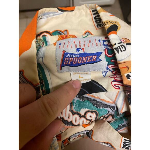 Reyn Spooner San Francisco SF Giants Mens Large Camp Shirt MLB Cruise - Picture 2 of 3